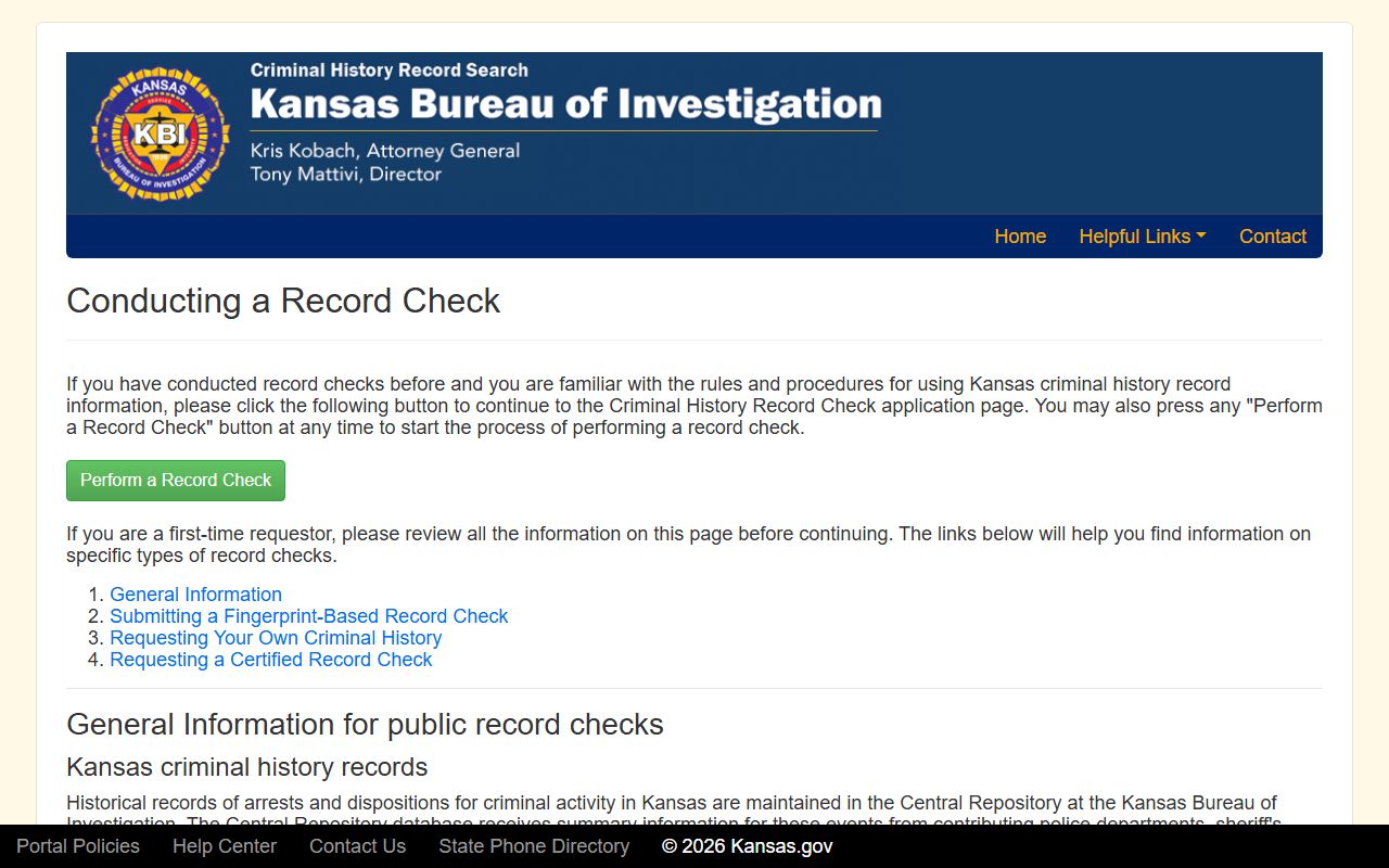 Osage County criminal court records KBI record check instructions