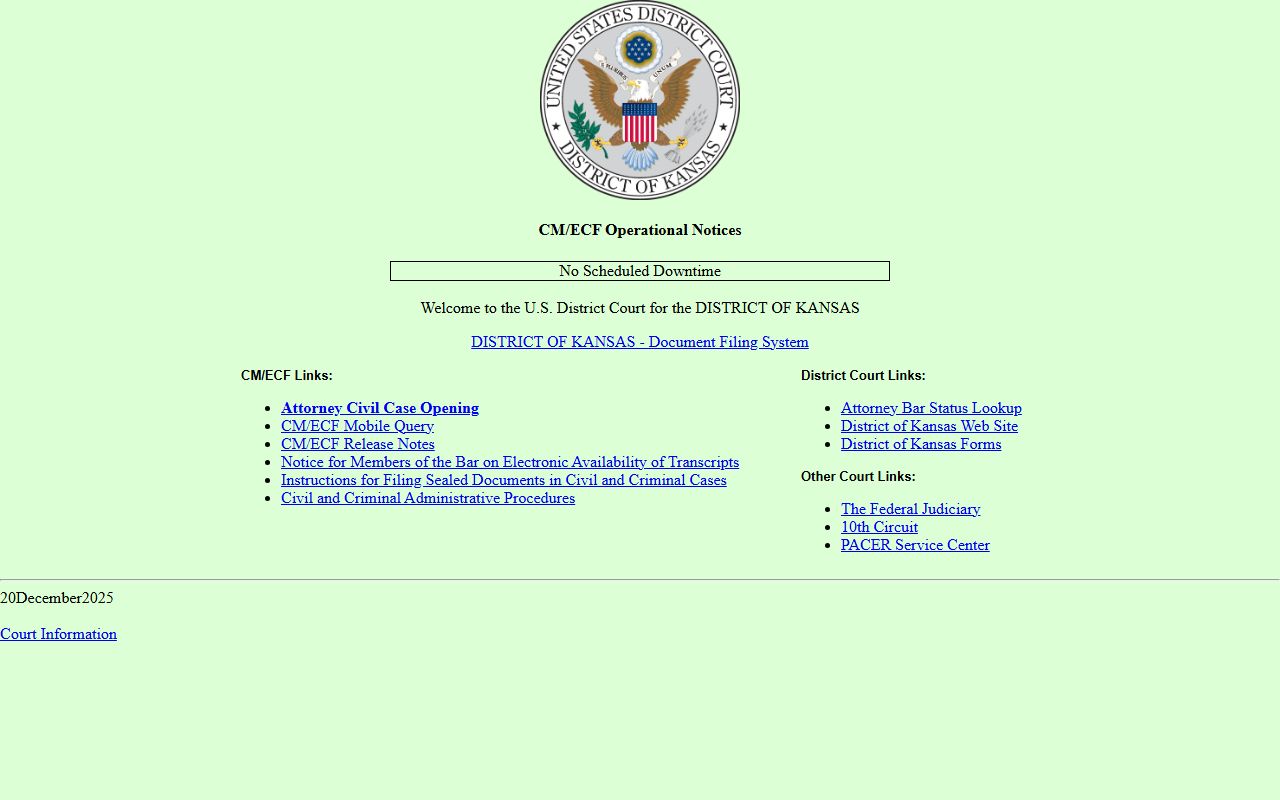 Osage County District Court federal CM ECF distinction
