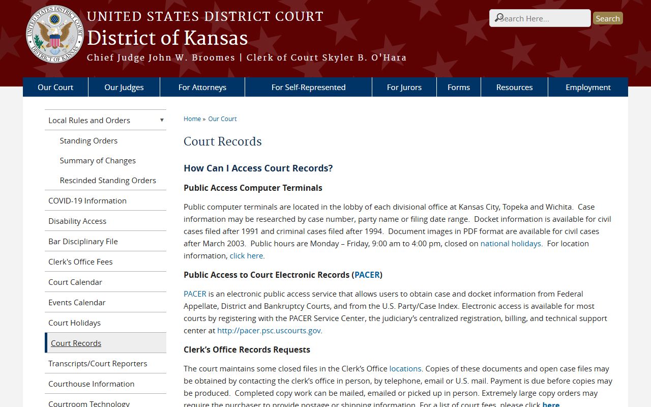 Osage County District Court federal court records source