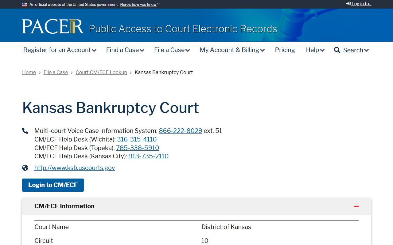 Osage County District Court bankruptcy PACER lookup source