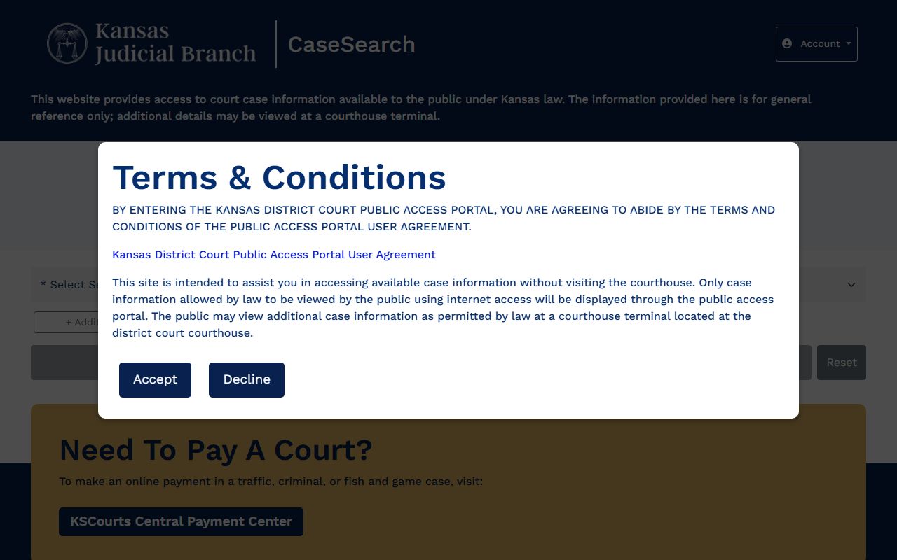 Osage County court records Kansas Case Search portal