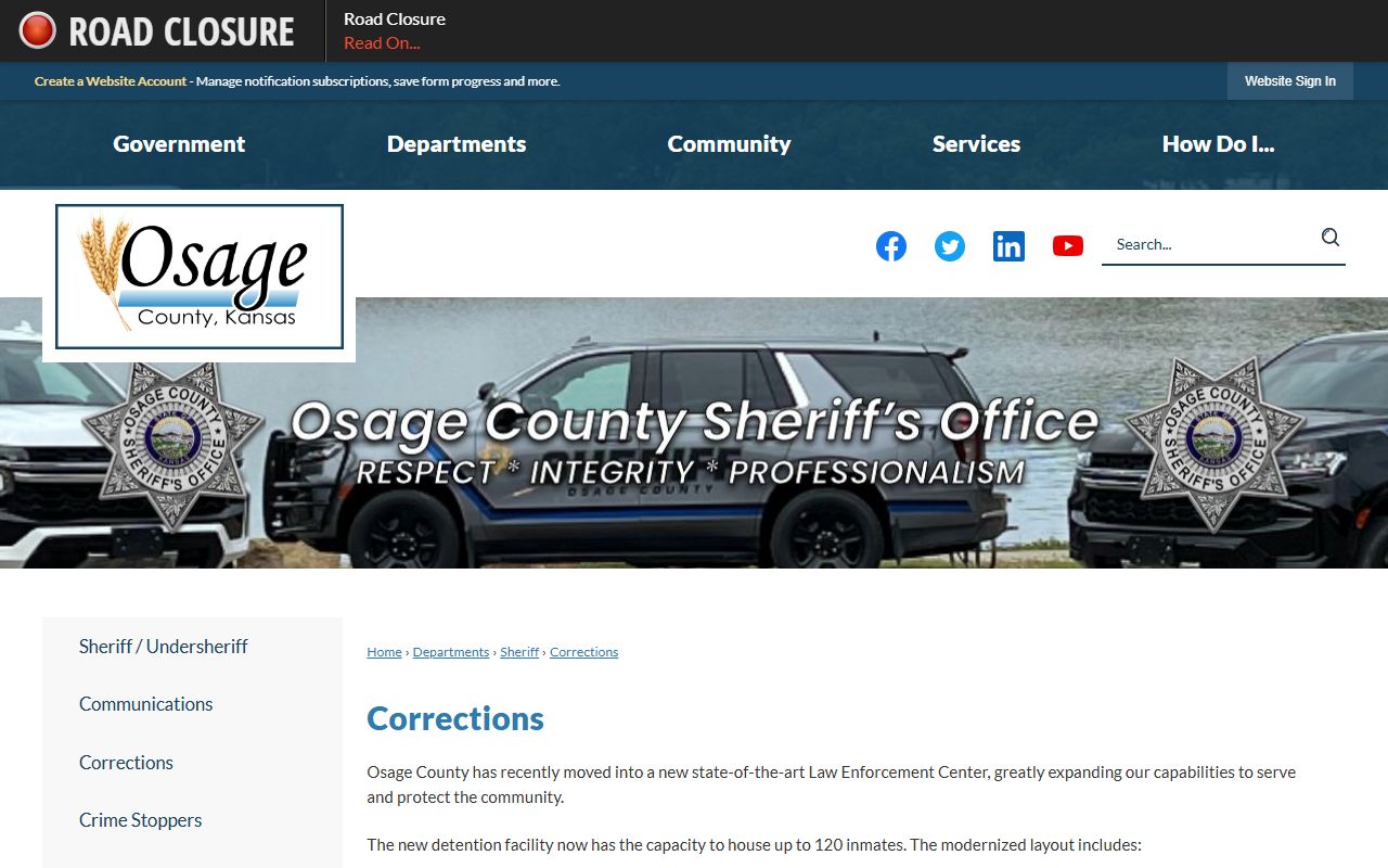 Osage County inmate records corrections and jail information