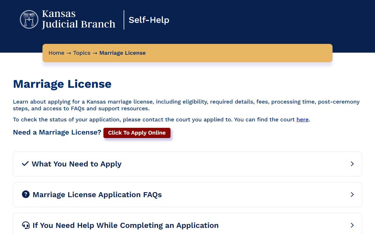 Osage County marriage records Kansas Self-Help marriage license page
