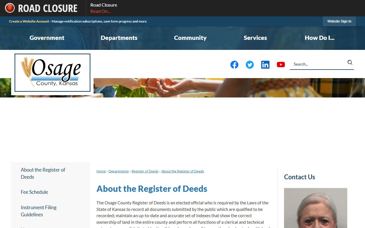 Osage County probate records Register of Deeds estate property research